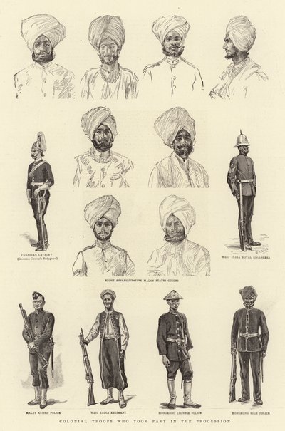 Colonial Troops Who Took Part in the Procession by S.T. Dadd